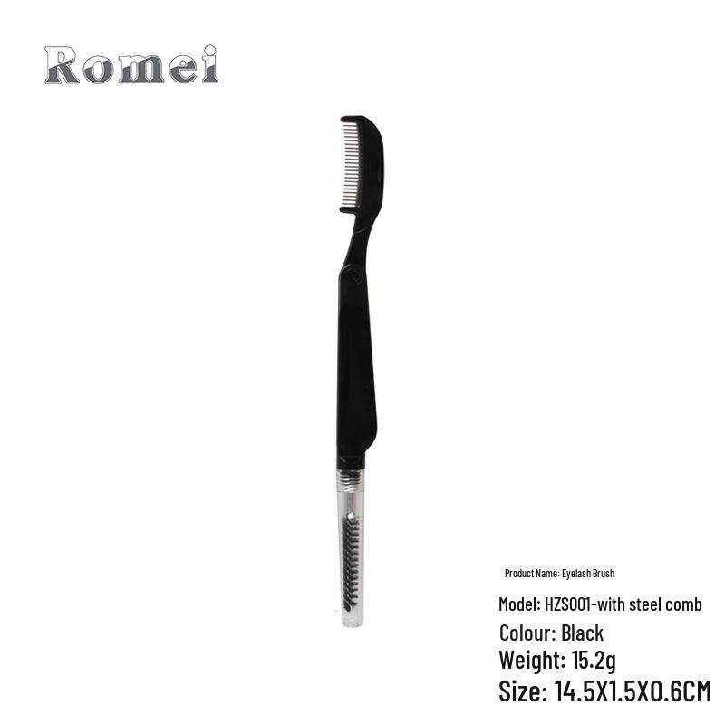 Dual-Use Stainless Steel Eyelash & Eyebrow Brush Comb for Makeup & Extensions
