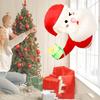 Light Up Inflatable Window Santa Ornament For Outdoor Garden Christmas Party Decoration