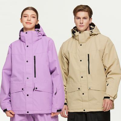 Hooded Ski Jackets for Men and Women Outdoor Winter Warm Snowboarding Jacket Waterproof Windproof Skiing Jacket Unisex Breathable Insulated Snow Coat