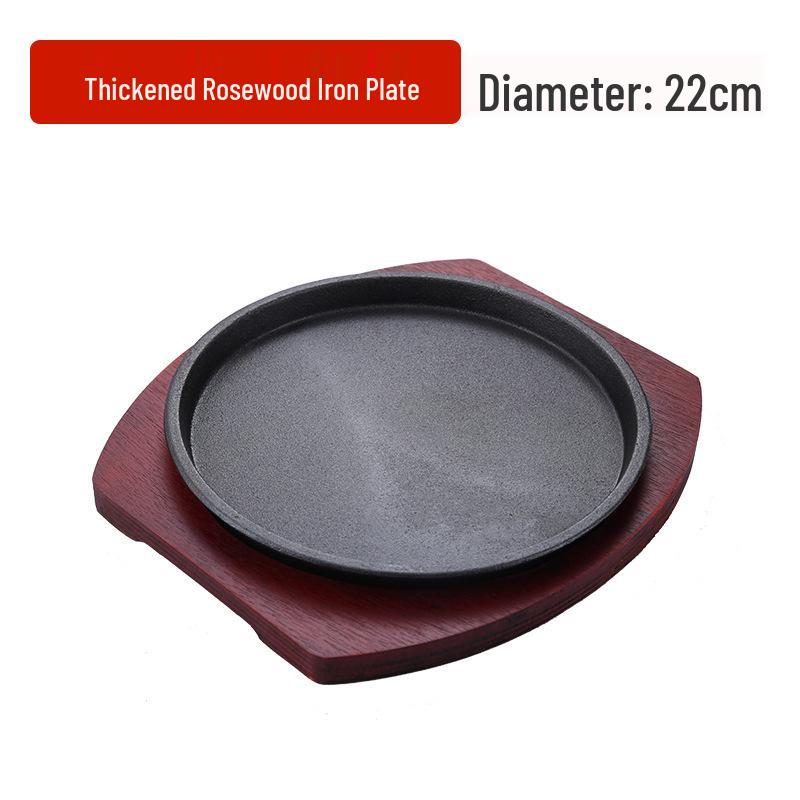 Commercial Cast Iron Round Griddle Pan for BBQ and Gas Grill - Rectangular Steak Plate