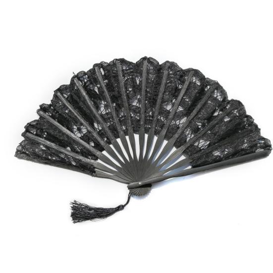 27 cm čipkovaný skladací ventilátor so strapcom Vintage svadobné tanečné vystúpenie Fotorekvizity Prenosné letné ručné ventilátorové párty potreby Darček