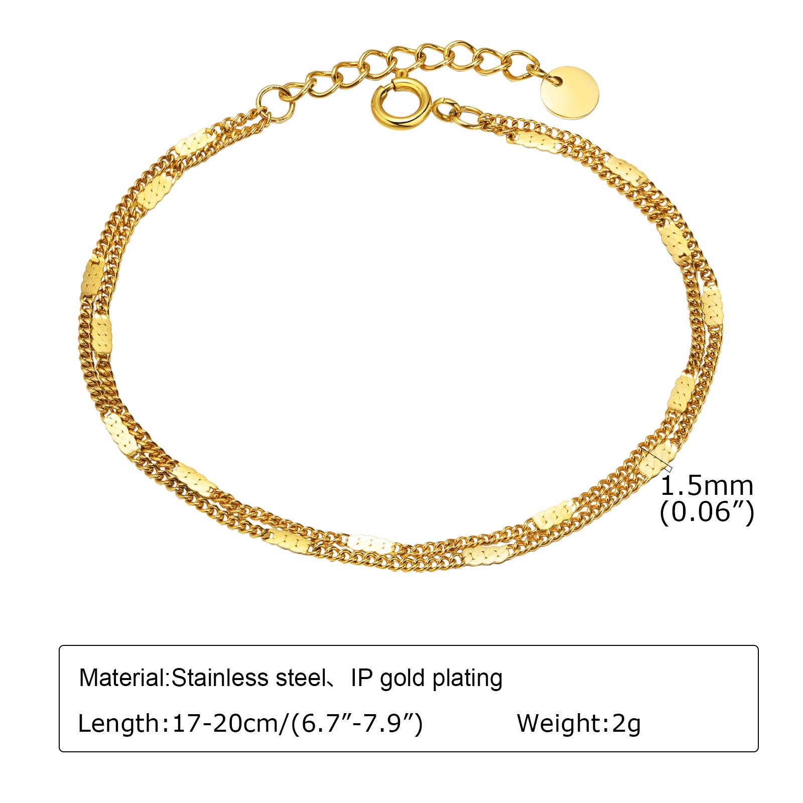 

Stainless Steel Jewelry Chic Double Layered Cuban Chain Link Bracelets For Women Wristband Mom Girlfriend Valentine s Day Gift