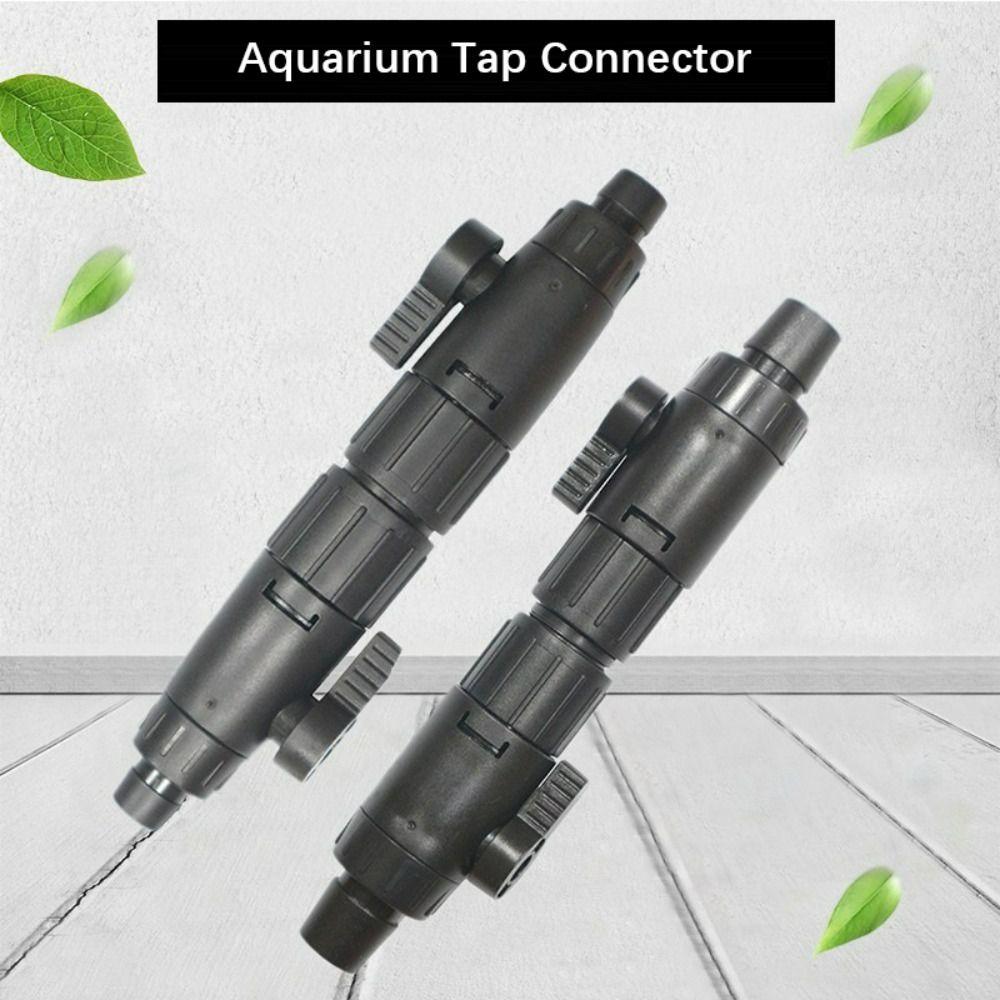 Practical Plastic Aquarium Tap Connector Black Quick Release Aquarium Water Control Valve 16mm/12mm Pipe Quick Connection