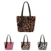 Stilvolle Plüsch-Damenhandtasche 2023 Herbst Winter Neu Einfache Tragetasche Große Kapazität Leopardenmuster Handtasche