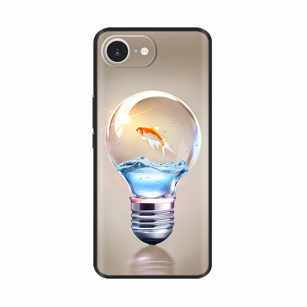 For iPhone 16E Case Fantasy Flower Black Phone Case For iPhone16E / iPhone SE 2025 Soft TPU Shockproof Back Cover Fundas Housing