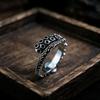 European & American Fashion Retro Smile Face Multi-layer Open Silver Ring - Trendy Korean Punk Simple Design for Women