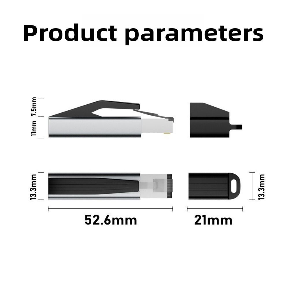 Slitinový USB C samice na RJ45 převodník Stabilní Type-C na síťový konektor pro router, notebook, tablet