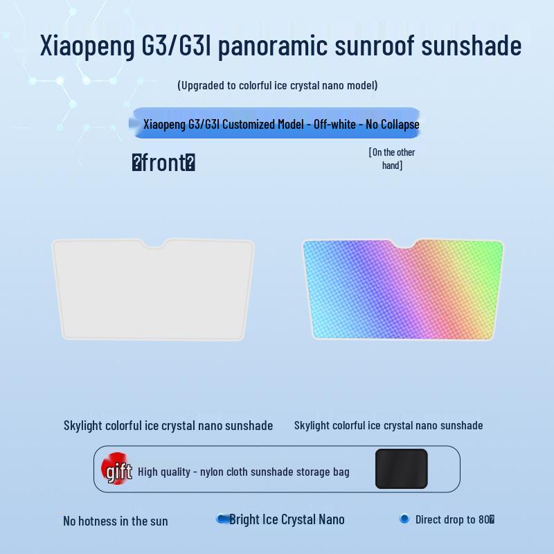 Sunshade for XPeng 2019 G3: Ice Crystal Design, Heat Insulation, Sun Protection, Privacy, and Light-Blocking.