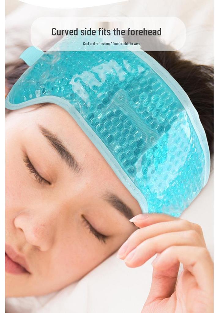 Gel Beads Cooling/Heating Forehead Band - Reusable Ice Pack for Pain Relief