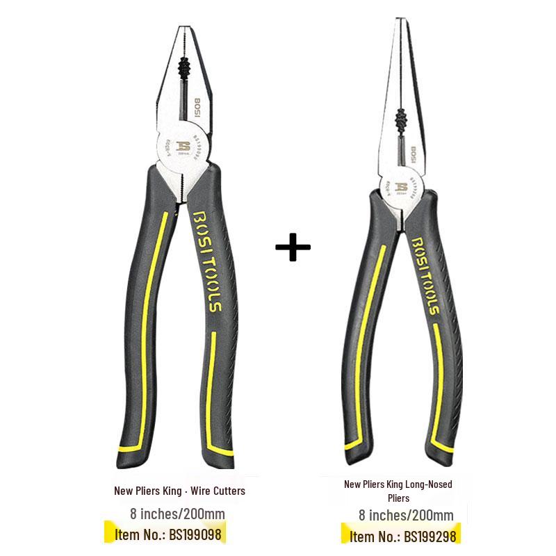 King Multifunctional Pliers: 6-inch & 8-inch Industrial Grade Needle-Nose and Diagonal Wire Cutters for Electricians