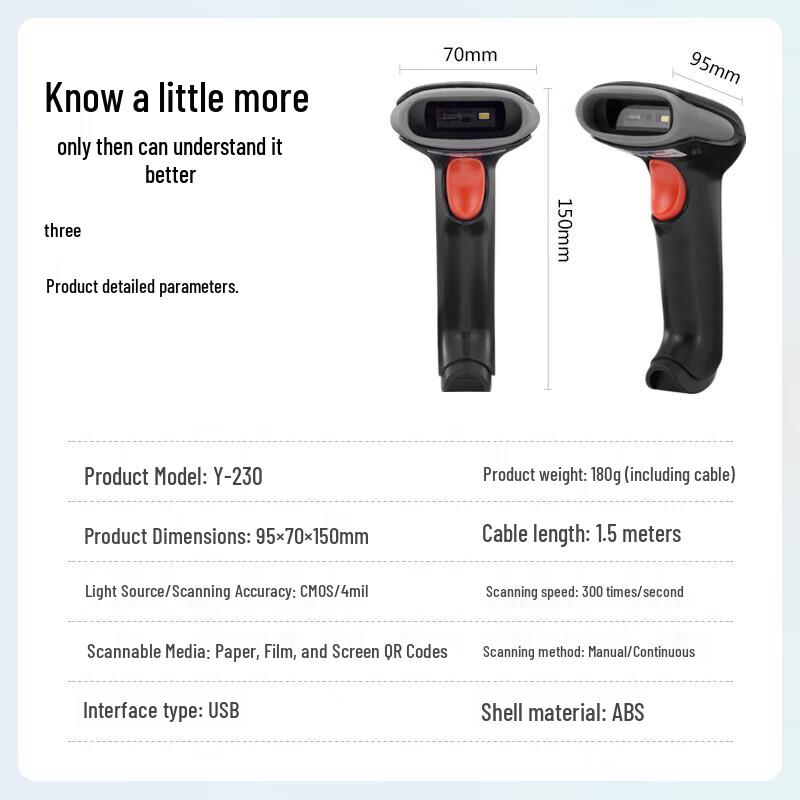 GEPAD Wired 1D/2D Barcode & QR Code Scanner