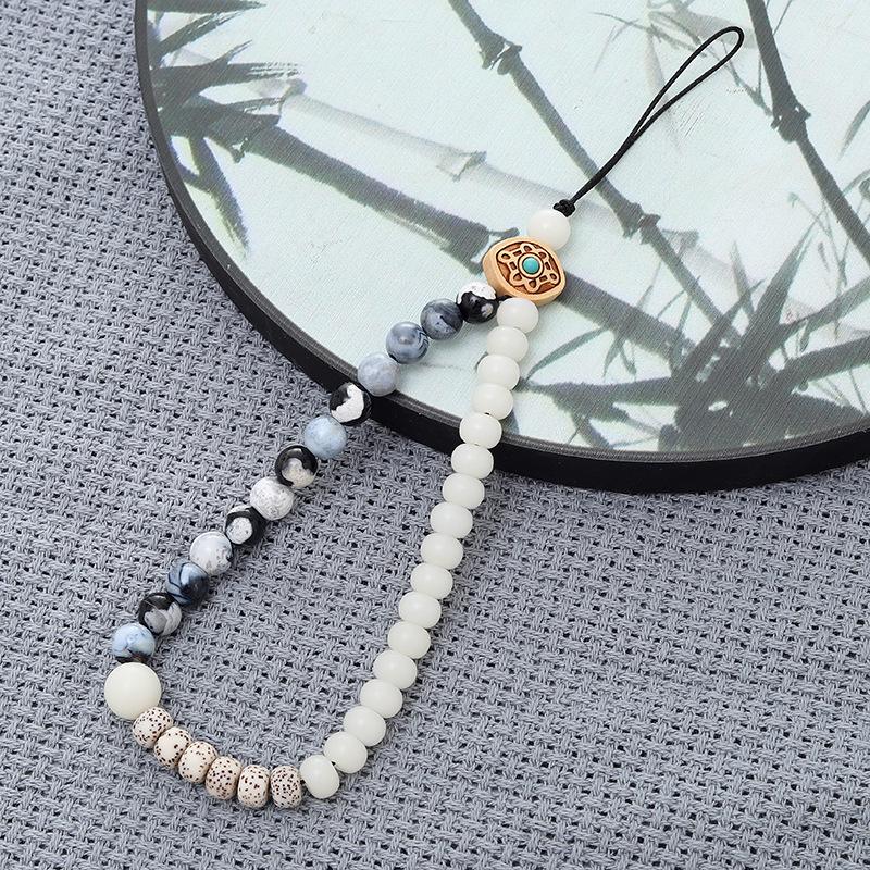 Stylish Pearl Bow Mobile Phone Lanyard with CCD Camera Pendant