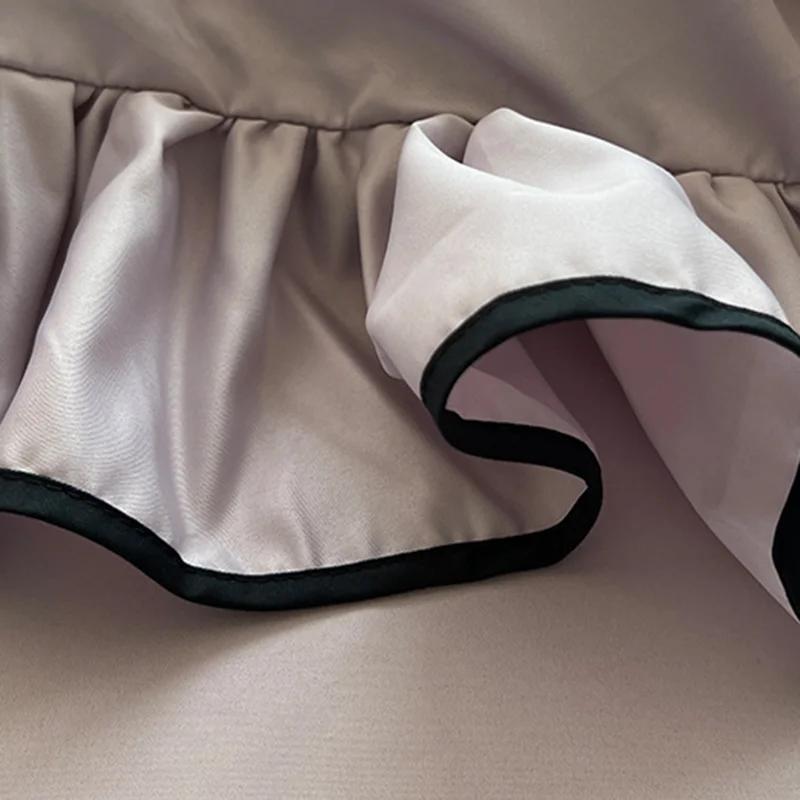 Four Piece Set of 180X220Cm Washed Ice Silky Bedding Korean Ruffled Quilt Cover for Bedroom Cooling Smooth Fitted Sheet Sets