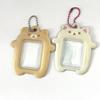 Teddy Bear Photo Frame 2-Inch Protective ID Case with Chain, Wipe-Clean Surface for K-POP Display, DIY Scrapbooking Gift