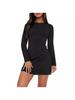 2024 European & American Spring-Autumn Round Neck Long Sleeve Bodycon Dress - Sexy Slim Fit