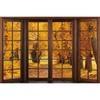 Autumn Forest Window Photography Backdrop Fall Maple Leaves Pumpkin Harvest Thanksgiving Kids Portrait Photo Background Decor