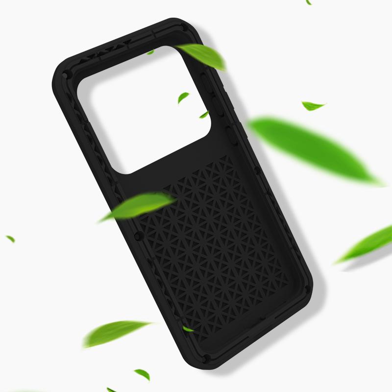 

LOVE MEI For Samsung Galaxy S24 FE Case Tempered Glass Screen Protector Metal+Silicone Phone Cover Green