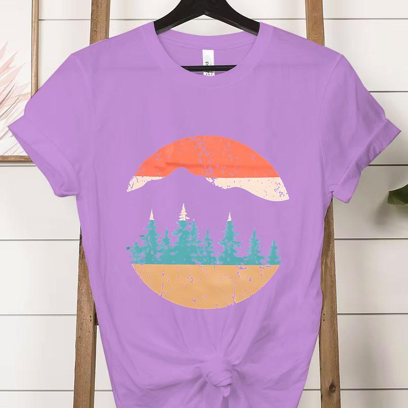 Vintage Adventure Mountain Graphic T Shirts Women Funny Nature Lover Gift Classic Tops Woman Adventure Outdoors Mountain Tshirt
