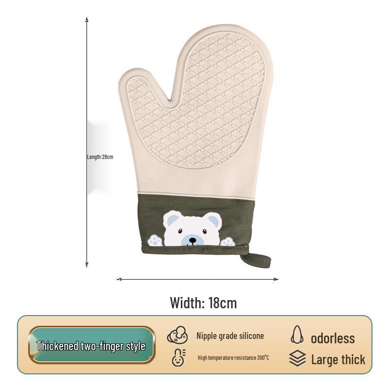 Thickened Silicone Non-Slip Oven Gloves: Heat Resistant, Anti-Scald Kitchen & Microwave Hand Clips