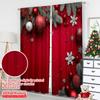 Set Of 2 Flat Printing Fashionable Christmas Curtains Pine Branches Snowflakes Digital Printed Polyester Drapes Spring Curtain