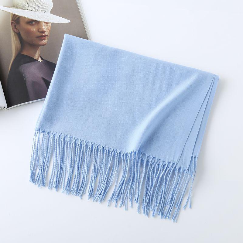 Women's Solid Color Imitation Cashmere Scarf - 200g, Red, Warm Autumn/Winter Shawl and Neckerchief