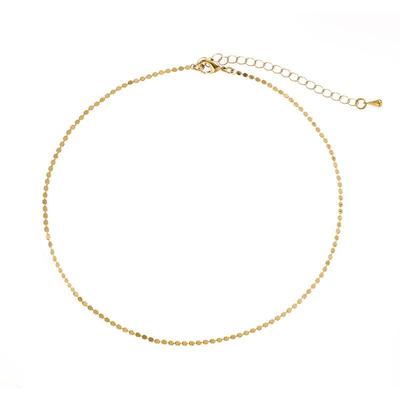 UELSTA Delicate Shimmer Bead Chain Necklace for Women - Sustainable, K18 Gold Plated, Stainless Steel with PVD Coating, Hypoallergenic, Minimalist