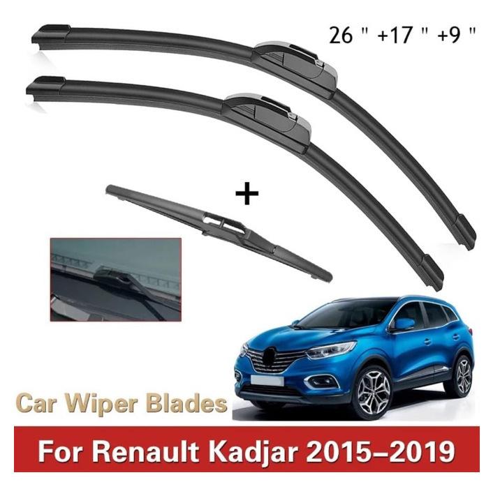 

Для Renault Kadjar 2015-2025 Щетки стеклоочистителя переднего и заднего стекла 26 17 9 Щетки Koleo Kadjar 2015-2024 26 inch + 17 inch + 9 inch