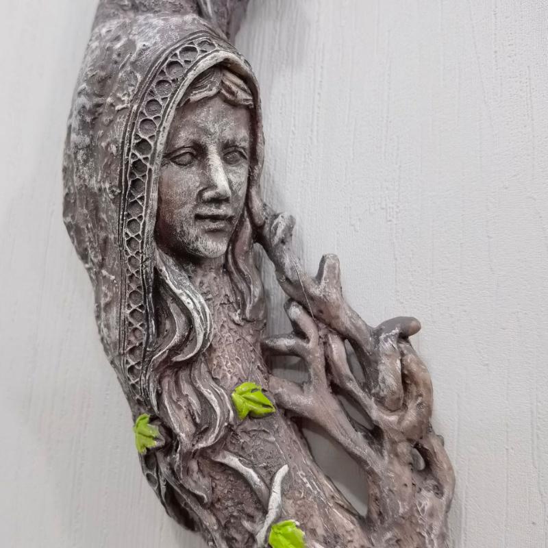 1pc European Triple Goddess Mirror Design with Talisman Mirror Ornament Resin Handicraft