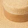 European and American spring and summer new velvet decorative with wide brim flat top Lafite straw hat outdoor sunscreen sunshade beach straw hat