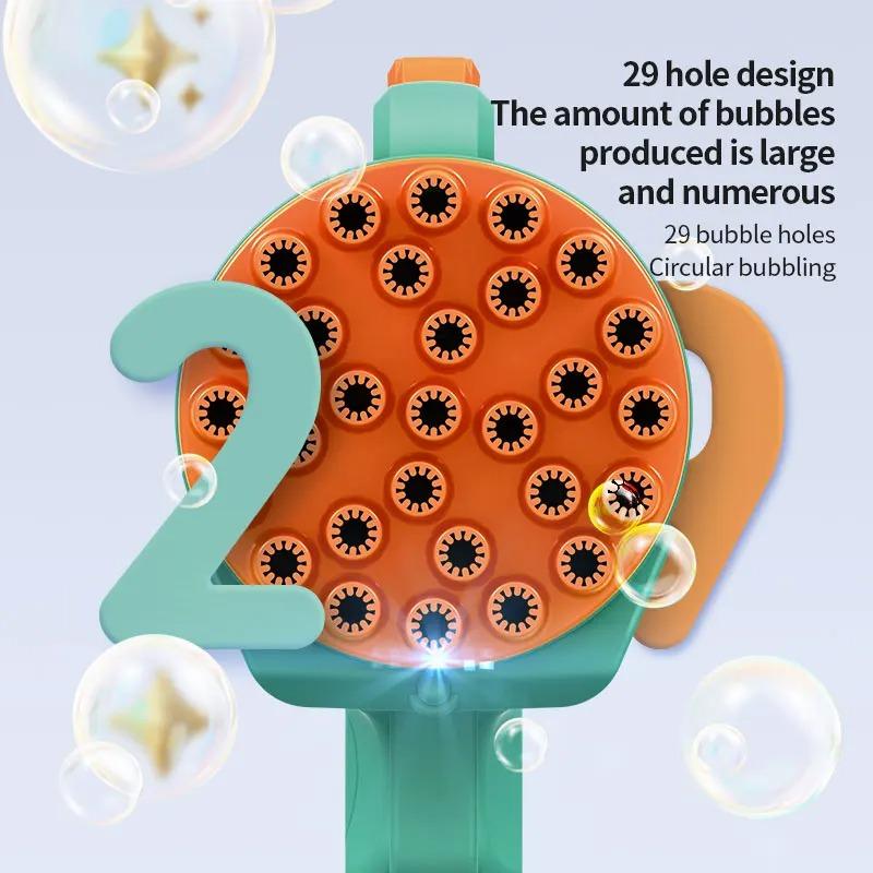 Light-Up Bubble Gun - 29-Hole Automatic Bubble Blower Maker for Boys & Girls (Batteries & Bubble Liquid Not Included)