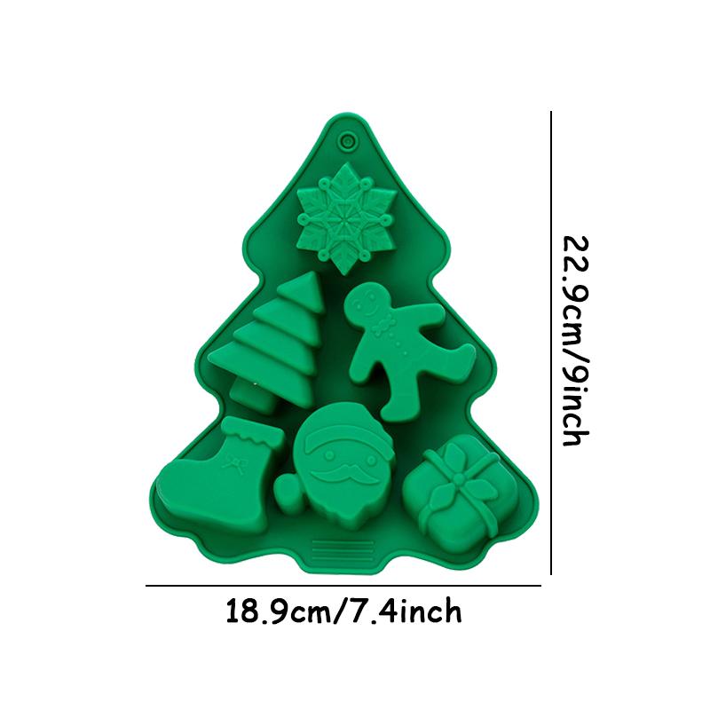 Christmas Mould Snowflake Christmas Tree Stars Elk Snowman Shape Silicone Mold Mini Cakes Soap Chocolate Candy Candles Tool