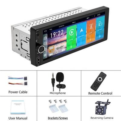 6,86" Touchscreen Radio Universele Multimedia Videospeler 1Din WiFi Carplay Autoradio GPS Navigatie IPS GEEN DVD