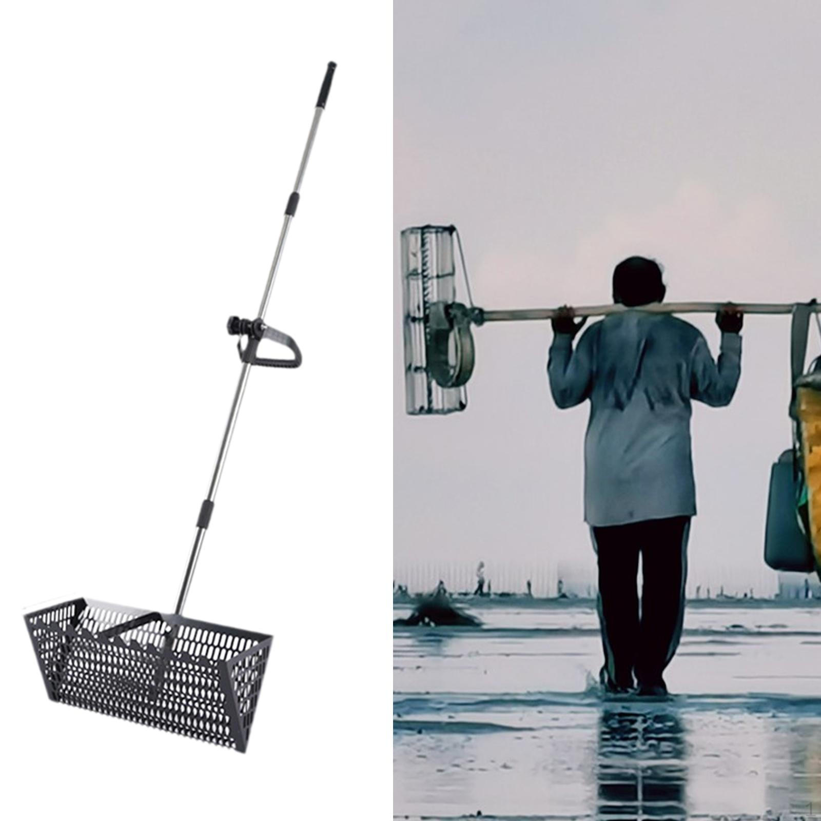 

Пляжный сито для песка Rake, просеивание, легкая очистка, удобное, высококачественная длинная ручка из углеродистой стали чёрный