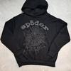 European and American Trendy Brand Sp5der Spider Web Print Hooded Sweater for Men and Women Loose Heavy Fleece Hip Hop Couple Hoodie