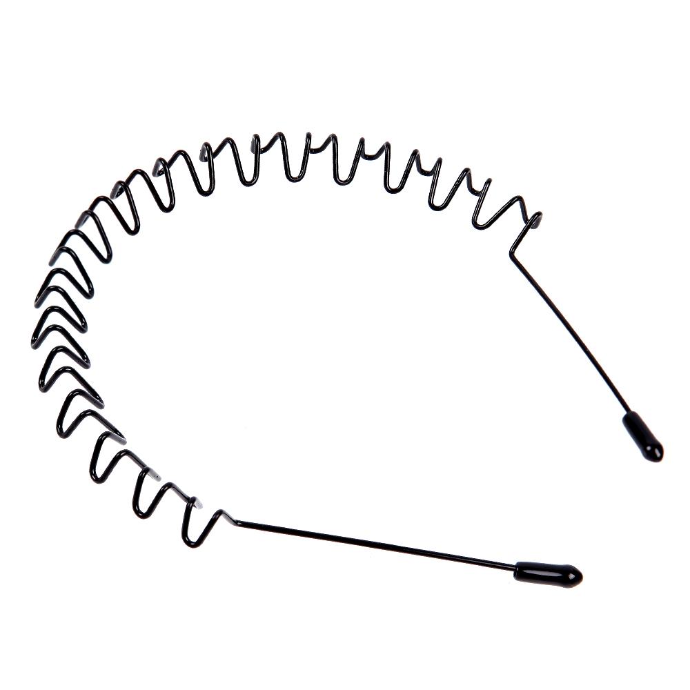 Unisex Men Women Black Metal Wavy Headband Invisible Sports Female Back Non-slip Wave Hairband Bangs Holder Hair Accessories