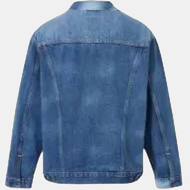 Levis Washed Denim Jacket With Single-Breasted Collar Men Jackets Blue A5782-0007