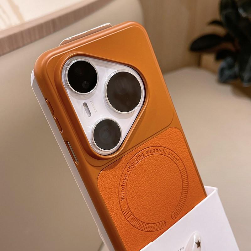 Applicable To Huawei Pura11pro Mobile Phone Case, Lychee Pattern, Advanced Magnetic Attraction, Ultra-thin Pura11pro Simple Heat Dissipation