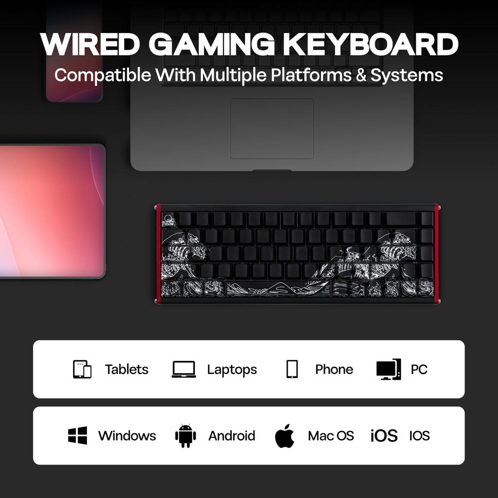 MechLands AJAZZ ALUX68 HE Aluminum Rapid Trigger Gaming Keyboard Magnetic Switch Wired Hall Effect Keyboard 8K Polling Rate Latency with RGB Backlight