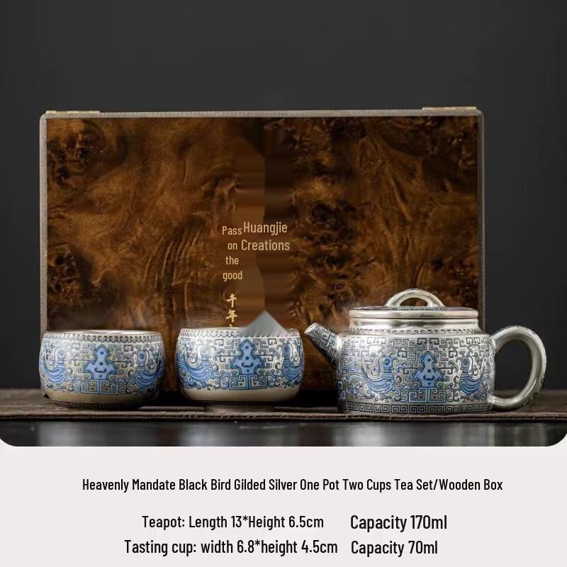 Zhou Hongjie Dunhuang Gilded Silver Tea Set