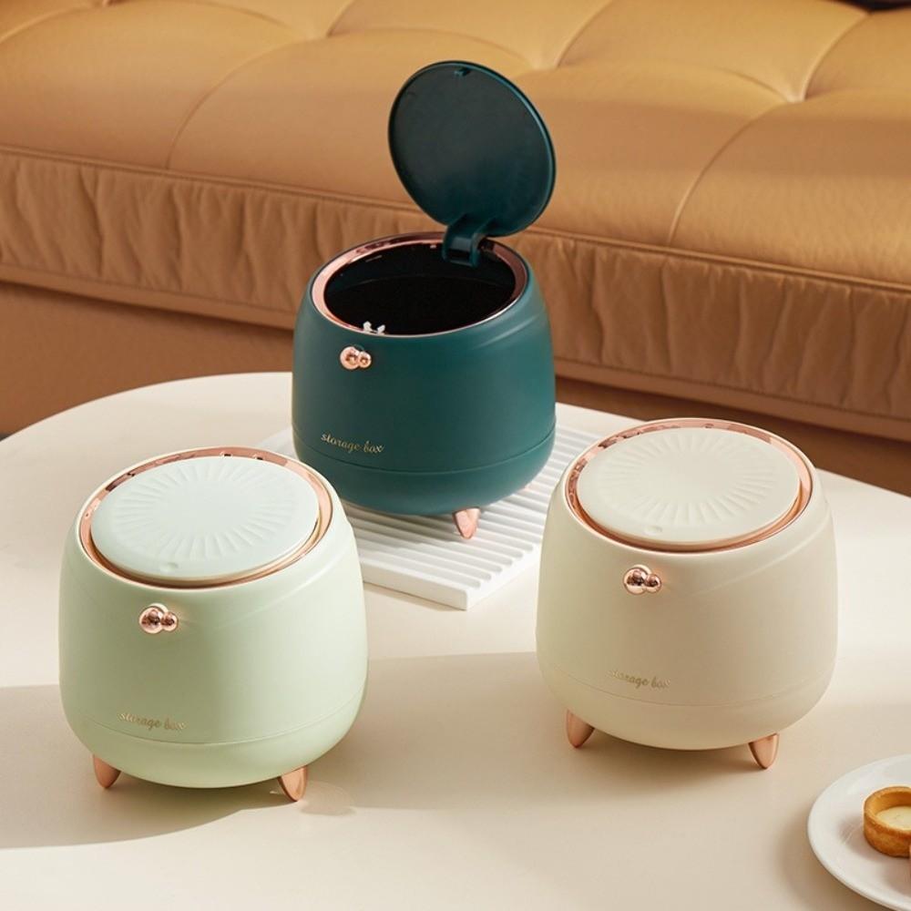 Light Luxury Desktop Trash Can Mini Size Double-layer Coffee Table Cover Pressing Type Small Storage Bucket