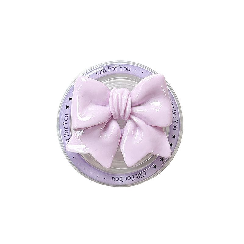 Magnetic Retractable Bow Phone Holder: Airbag Back Sticker & Desktop Stand