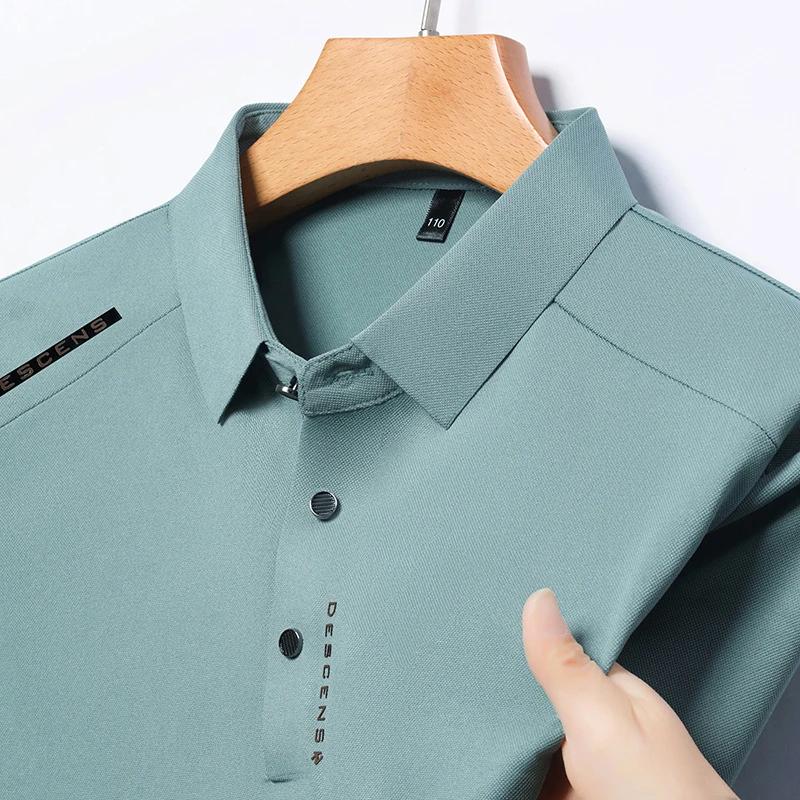 New Men's Casual Fashion Printed Short Sleeve Polo Shirt Anti Wrinkle Breathable Comfortable Summer Versatile T-shirt