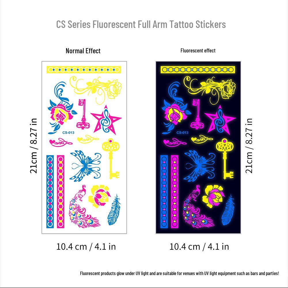 Creative Fluorescent Waterproof Full Arm and Face Tattoo Sticker