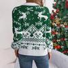 Knitwear Vintage Cardigan Print Sweater Autumn Winter Long Sleeve Loose O-Neck Top Christmas