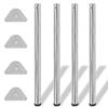 4 Height-Adjustable Table Legs 870 Mm Chrome