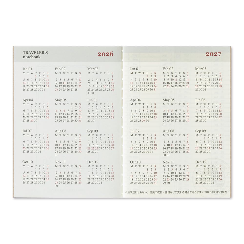Notebook Planner Refill 2026 Passport Size Weekly 14498006 January Traveler's (Starts 2026)