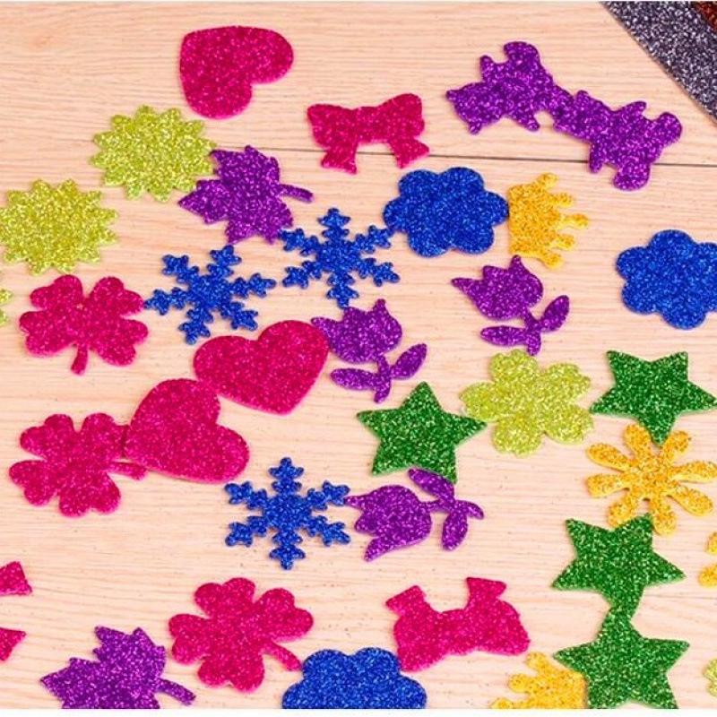 Taśma klejąca Yangwang Glitter: Złoty, Pianka, Guma, Plastik - Idealne do prac plastycznych dla dzieci