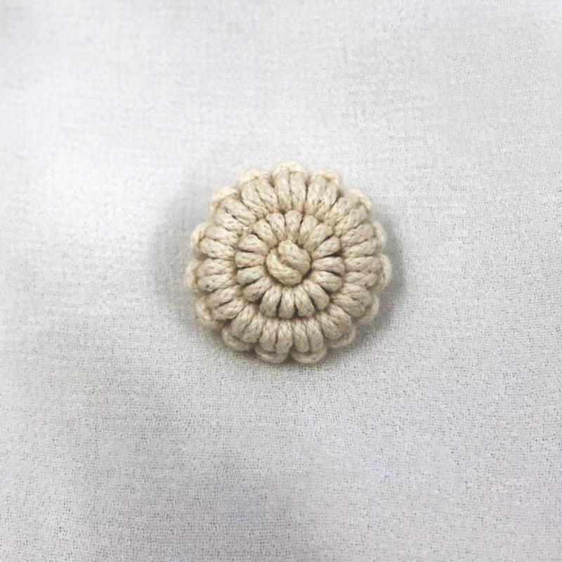 10Pz Corda di Cotone Intrecciata a Mano Bottoni all'Uncinetto con Foro per Maglione Cappotto Abbigliamento Borsa Fatta a Mano Progetto di Cucito Artigianale