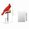 Red Bird Garden Stake - Flat Ground Insert for Outdoor Yard Decor