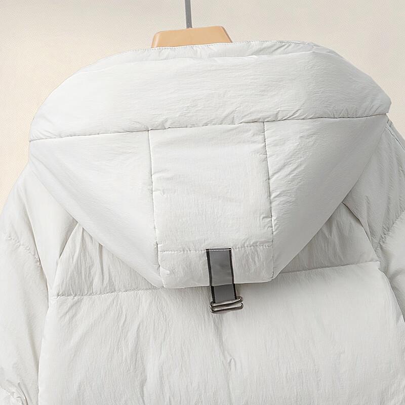 Damen Kontrast Kapuzenjacke Locker Daunenjacke